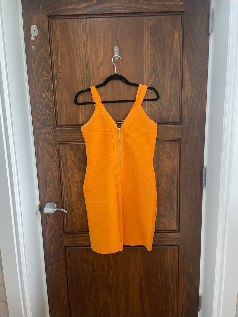 INC International Concepts Bright Orange Zip-Front Mini Dress